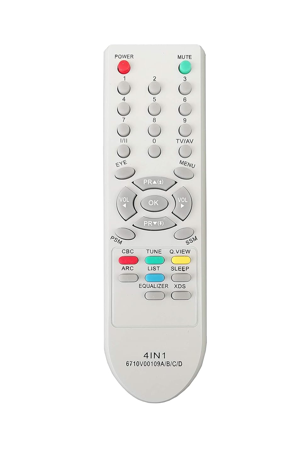 LipiWorld® 4 in 1 6710V00109A 6710V00109B 6710V00109C 6710V00109D CRT TV Universal Remote Control Compatible for LG CRT TV