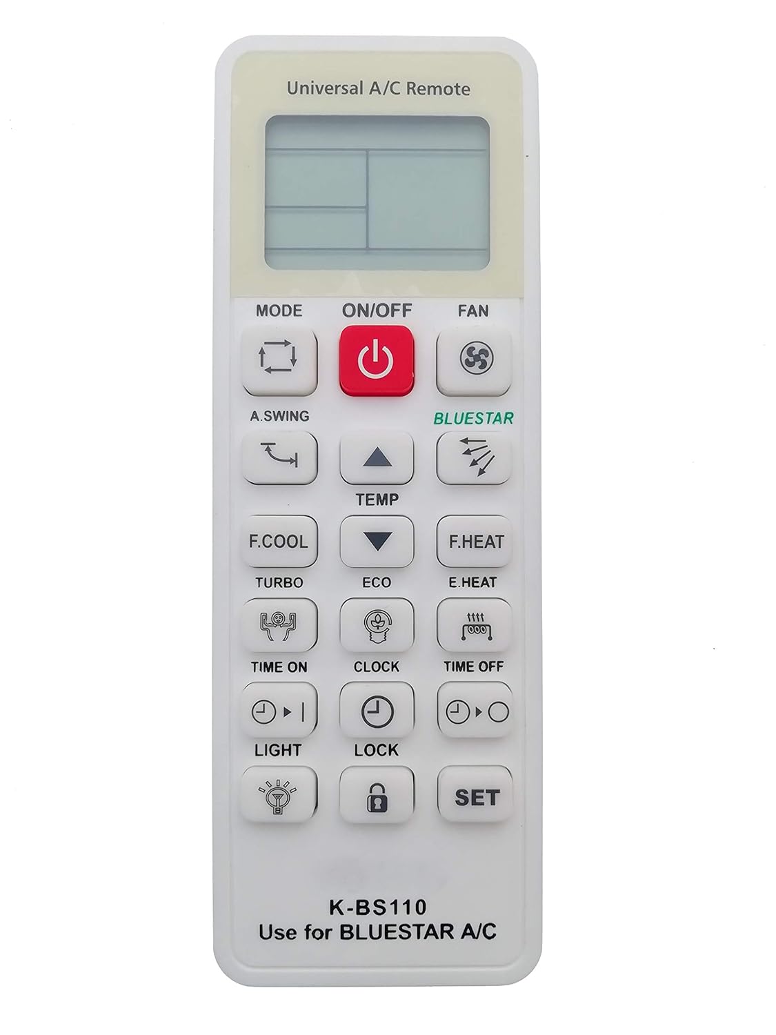 LipiWorld® K-BS110 Universal AC Remote Compatible with Bluestar AC Remote