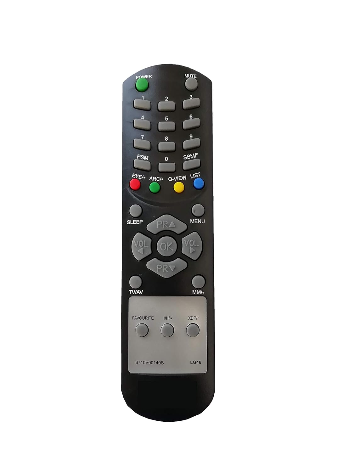 LipiWorld® LG46 6710V00140S CRT TV Remote Control Compatible for 6710V00140S LG -BLACK