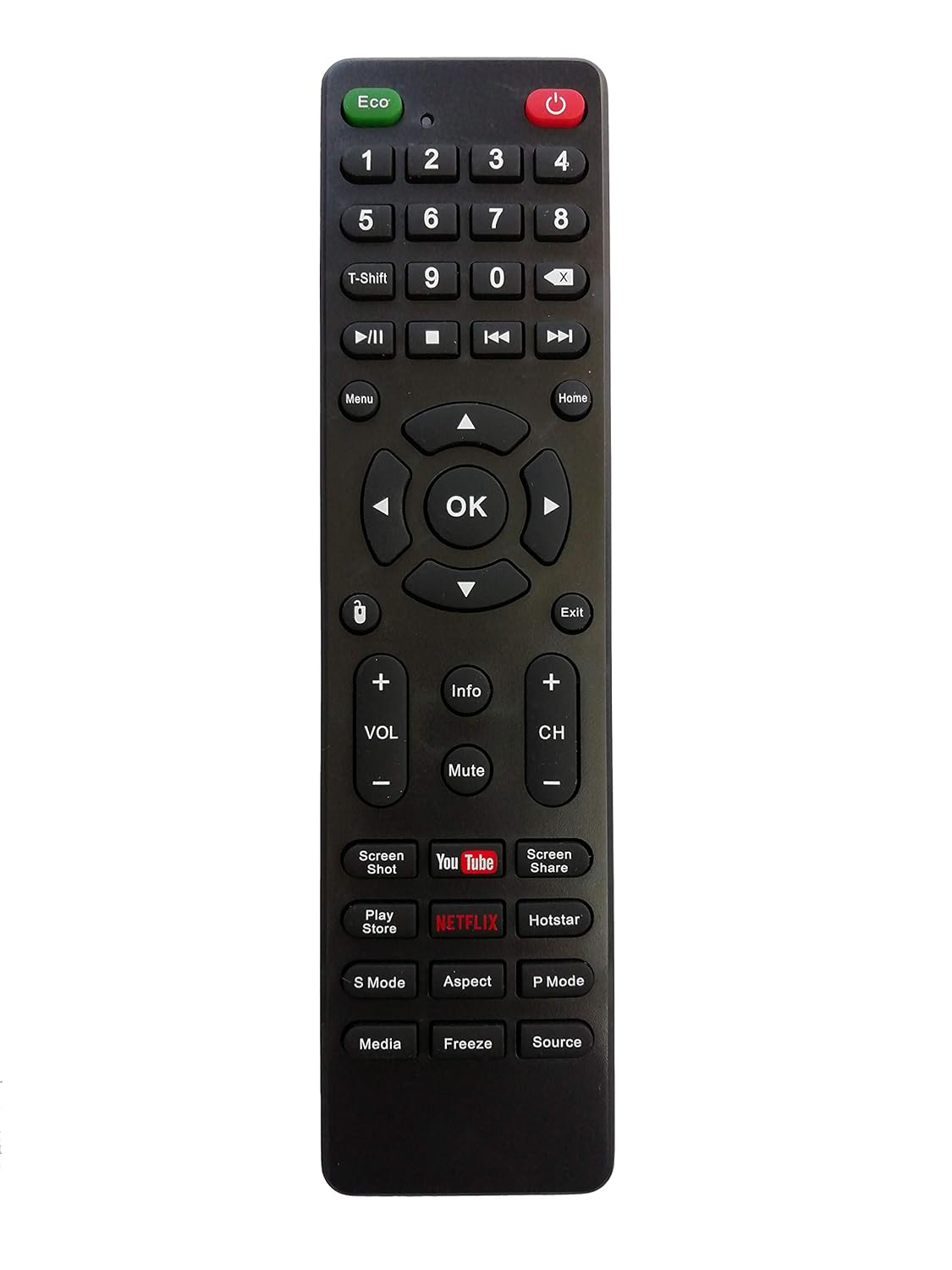 LipiWorld® LCD LED Smart TV Remote Control Compatible for with Function Netflix YouTube HM