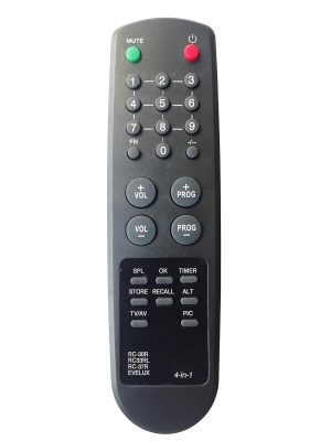 LipiWorld® 4 in 1 RC-30R RC-33RL RC-37R EVELUX CRT TV Universal Remote Control Compatible for BPL