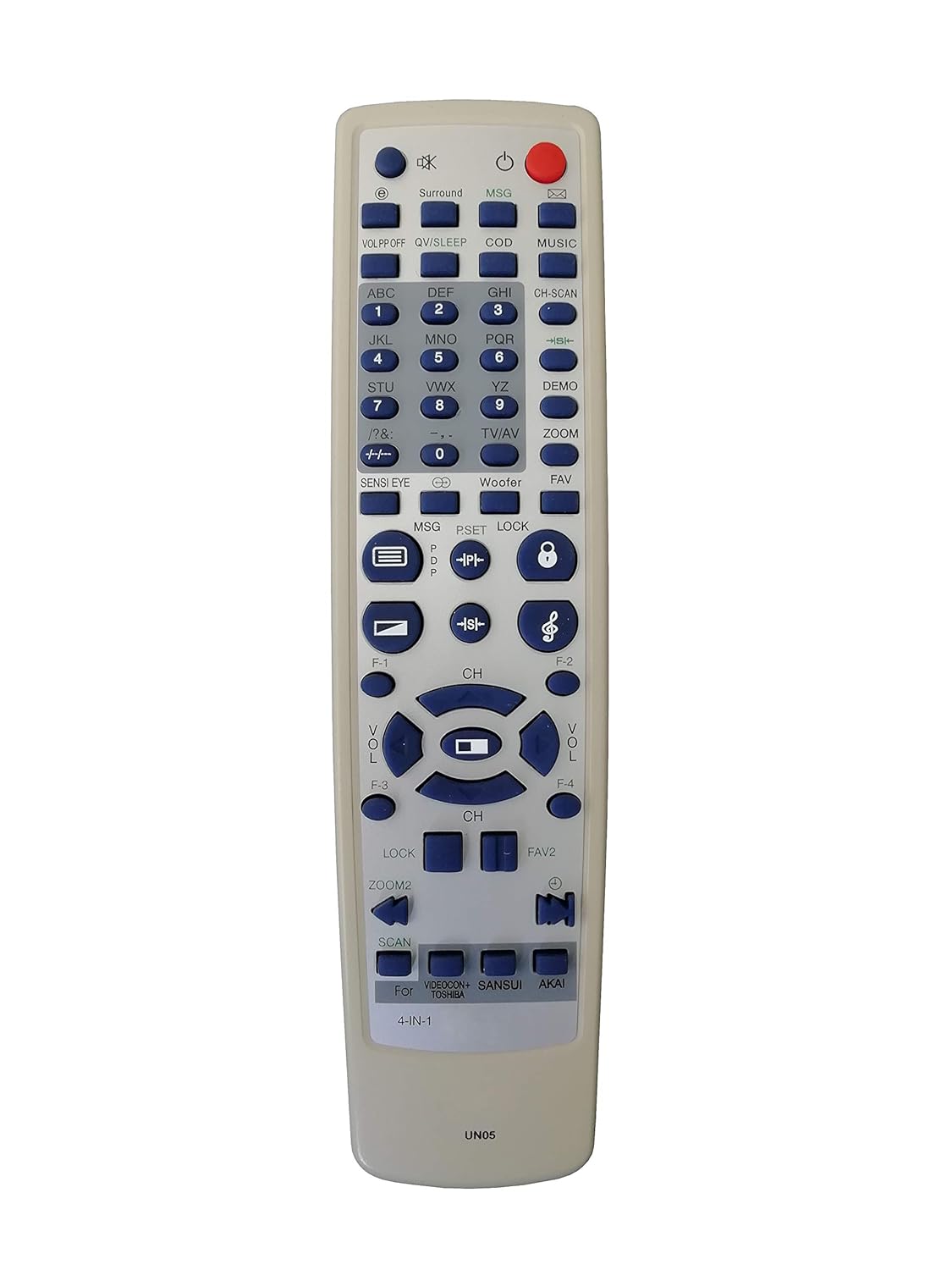 LipiWorld® UN05 4in1 CRT TV Universal Remote Control Compatible for VIDEOCON SANSUI AKAI Toshiba