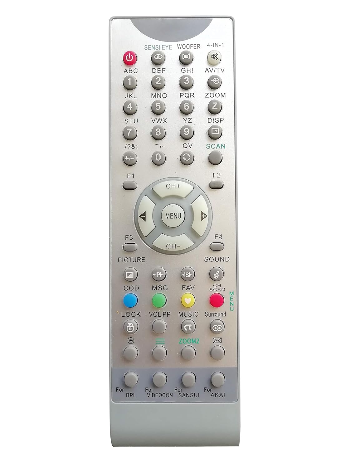 LipiWorld® UN10 LX366 BVSA 4in1 CRT TV Universal Remote Control Compatible for VIDEOCON SANSUI AKAI BPL
