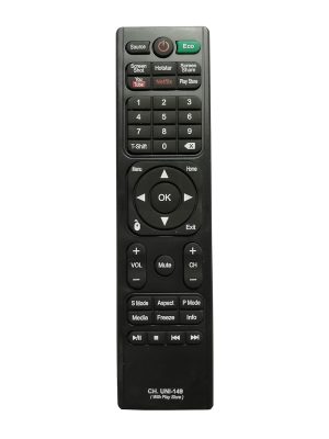 LipiWorld® CH UNI-149 4K UHD LED LCD Smart TV Remote Control with Netflix YouTube Functions Compatible for Wybor