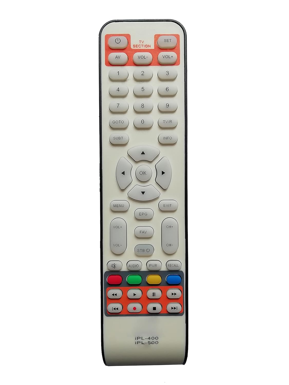 LipiWorld® DTH Set Top Box Remote Control Compatible for IPL-400 / IPL-500