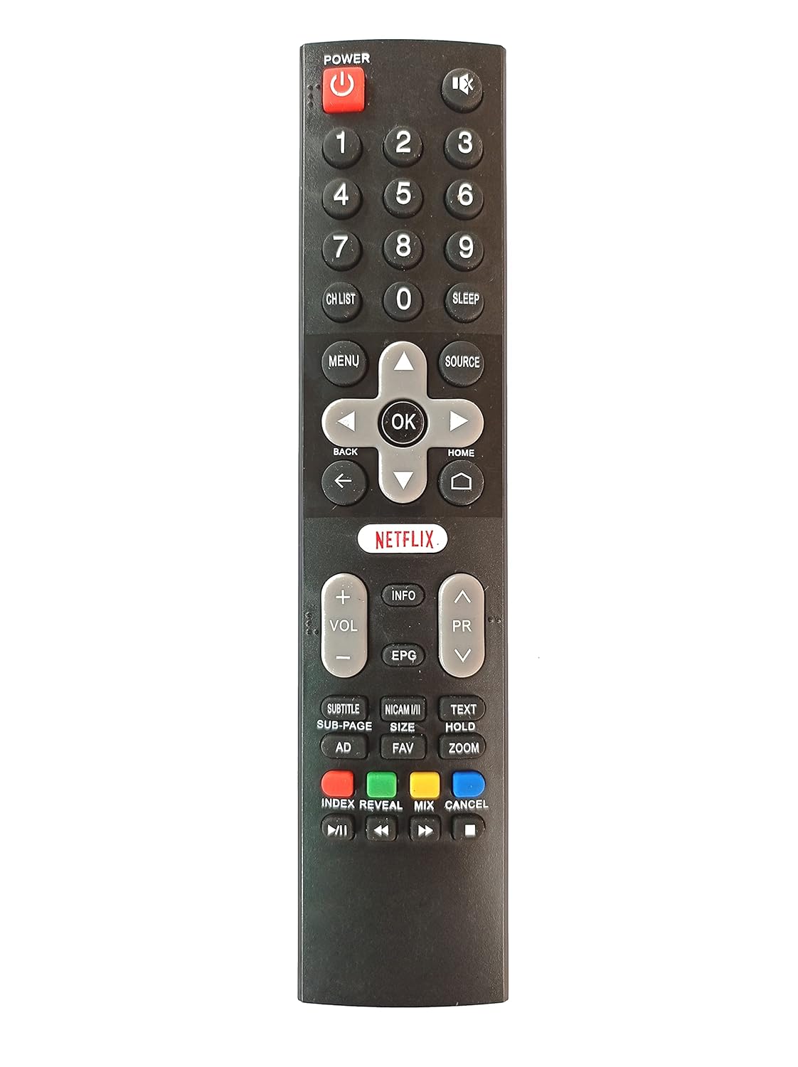 LipiWorld® LED Smart TV Remote Control with Netflix Function Compatible for VU Tv Remote