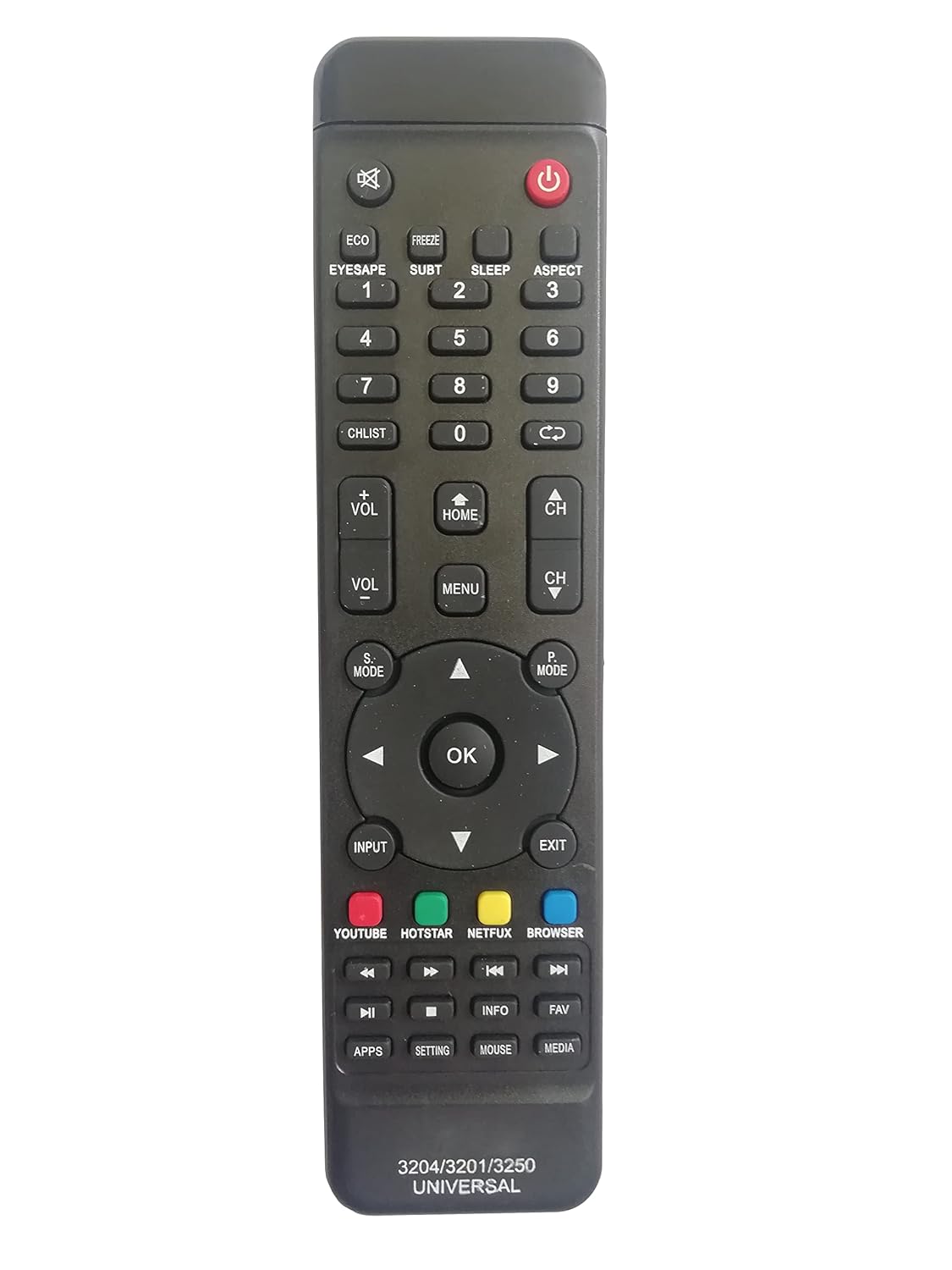 LipiWorld® 3204 3201 3250 LED LCD TV Universal Remote Control Compatible for Intex Tv Remote