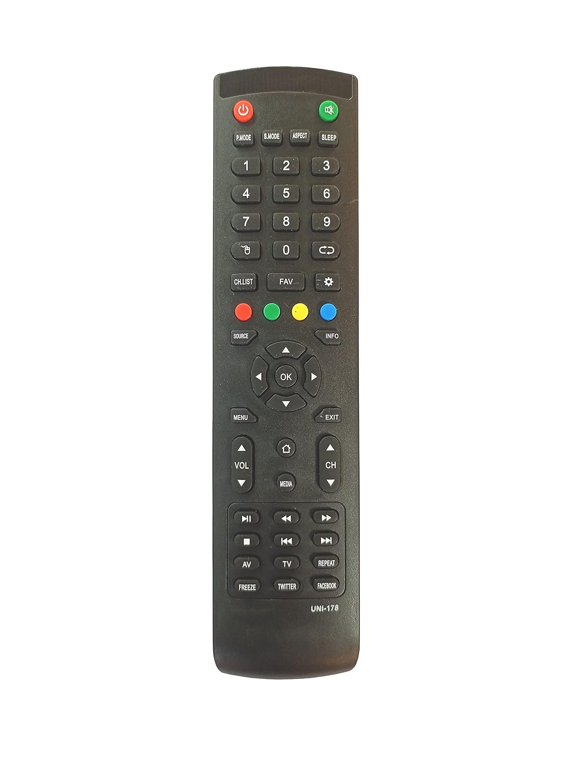 LipiWorld® UNI-178 Led LCD Smart TV HDTV Remote Control Compatible for Lloyd Tv Remote