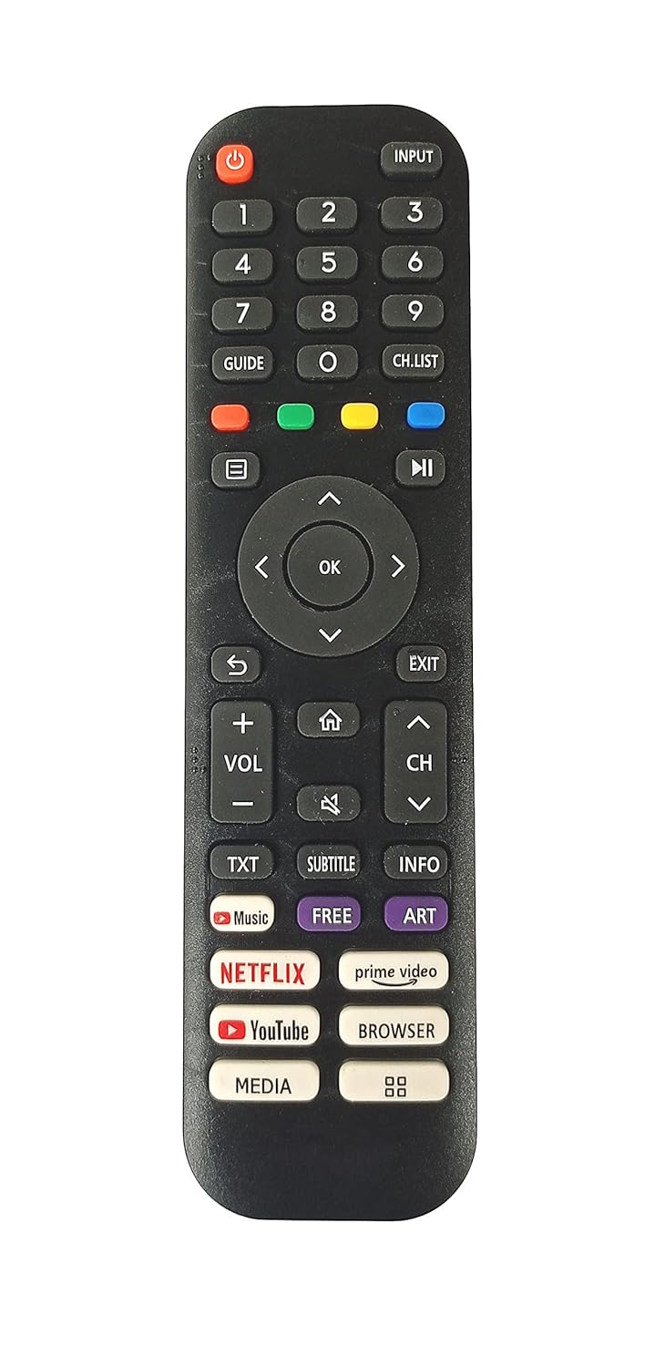 LipiWorld® LED Smart TV Remote Control (Without Voice Function) with Netflix Prime Video YouTube Function Compatible for VU Tv Remote