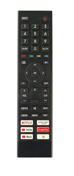 LipiWorld® LED LCD Smart TV Remote Control with Netflix YouTube Prime Video Google Play Function Compatible for Hisense Remote