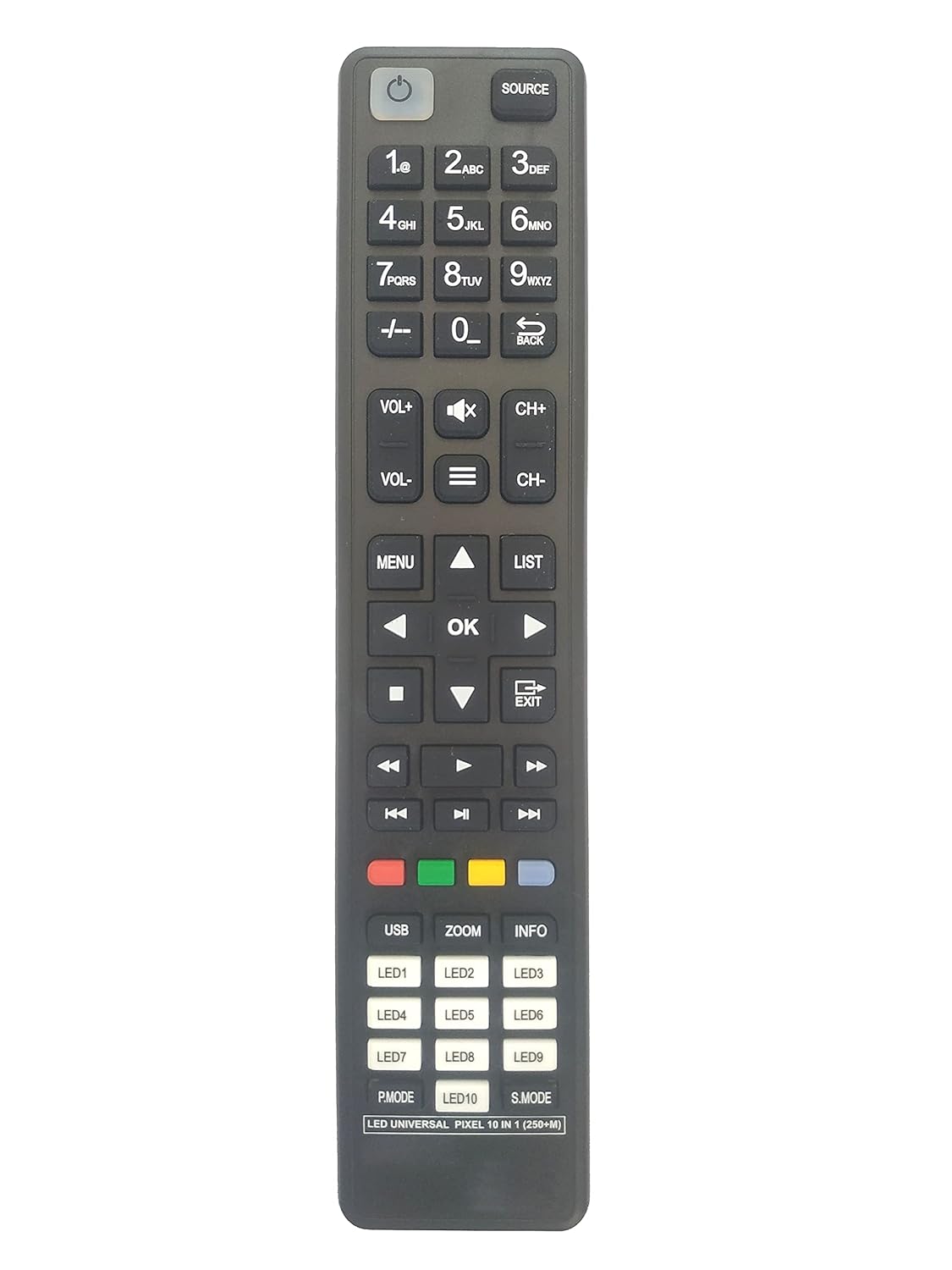 LipiWorld® 10In1 (250+M) LCD Smart TV Universal Remote Control Compatible for All Non Branded/Local/Chinese LED LCD