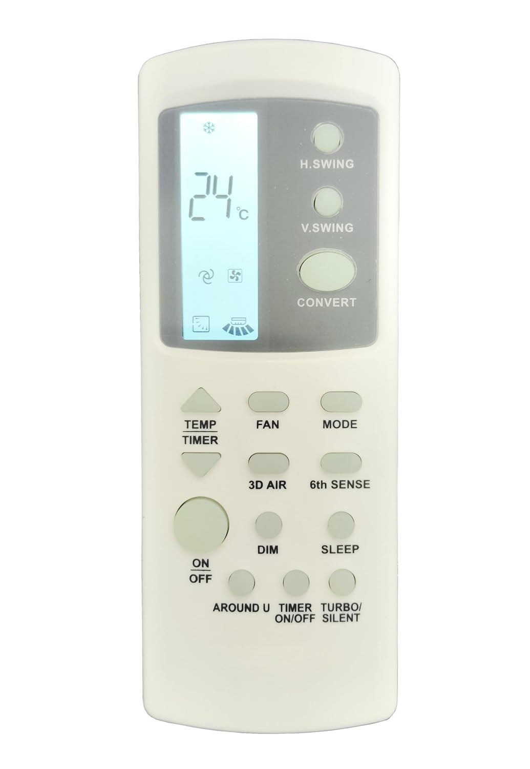 LipiWorld® 210O (3D AIR) 6th Sense AC Remote Control with Display Light Backlight Compatible for Whirlpool AC Remote