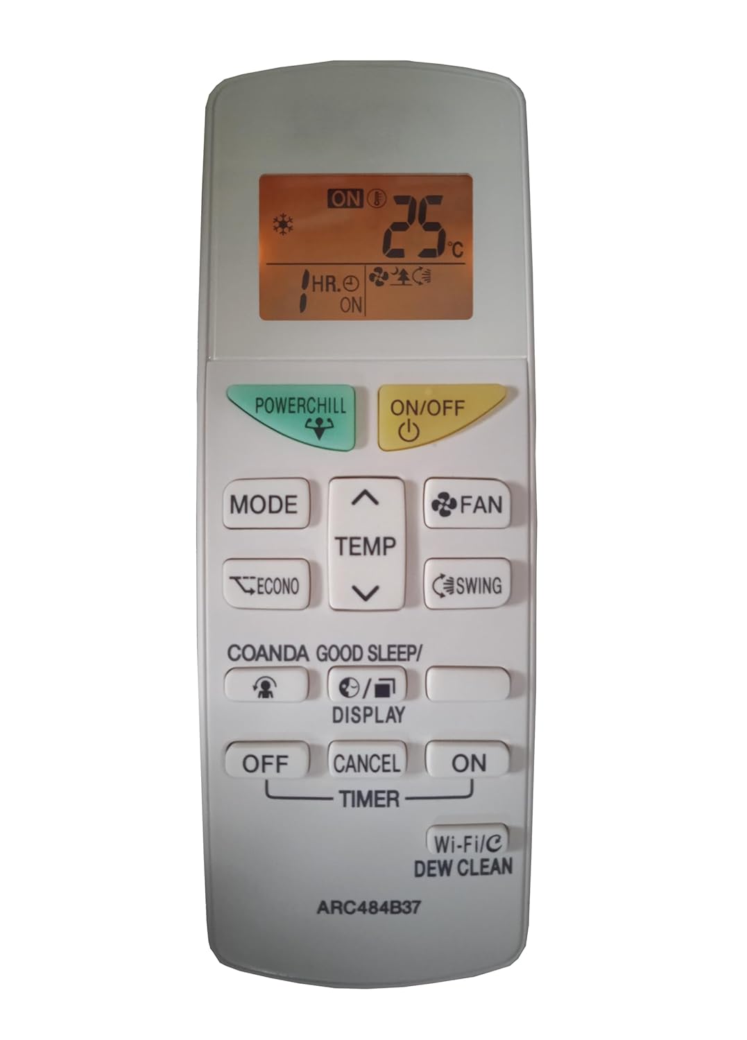 LipiWorld® ARC484B37 (Dew Clean WiFi) AC Remote Control with Backlight Compatible for DAIKIN AC Remote