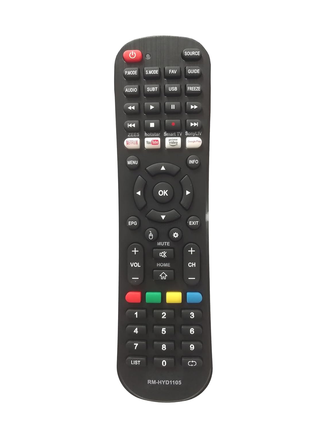 LipiWorld® RM-HYD1105 LCD LED Smart TV Universal Remote Control (Please Check Your Old Remote and Match Second Image) Compatible for Hyundai TV Remote