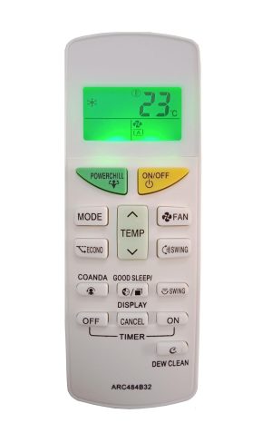 LipiWorld® 132L ARC484B32 AC Remote Control (Dew Clean) with Display Light Compatible for DAIKIN AC Remote with Backlight