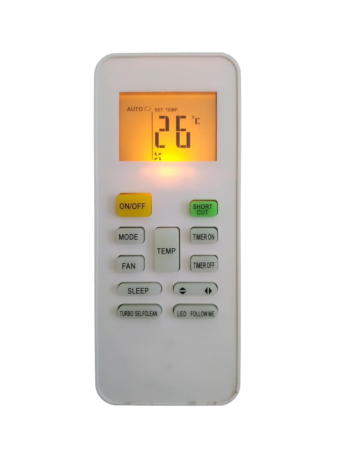LipiWorld® 142 AC Remote Control with Display Light Compatible for Midea AC Remote with Backlight