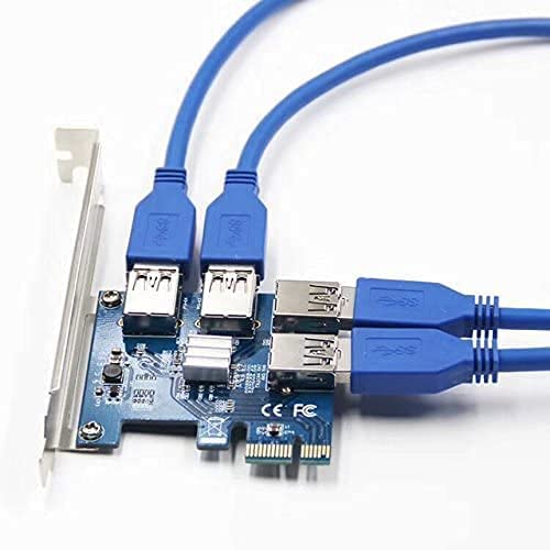 LipiWorld® Pcie Splitter 1 to 4 PCI Riser Card PCIe 1 to 4 Port Riser Card 4 Risers into 1 PCI Card, PCIe Risers 1X to External 4 PCI-e USB 3.0 Adapter Multiplier for Bitcoin Miner Device - Image 2