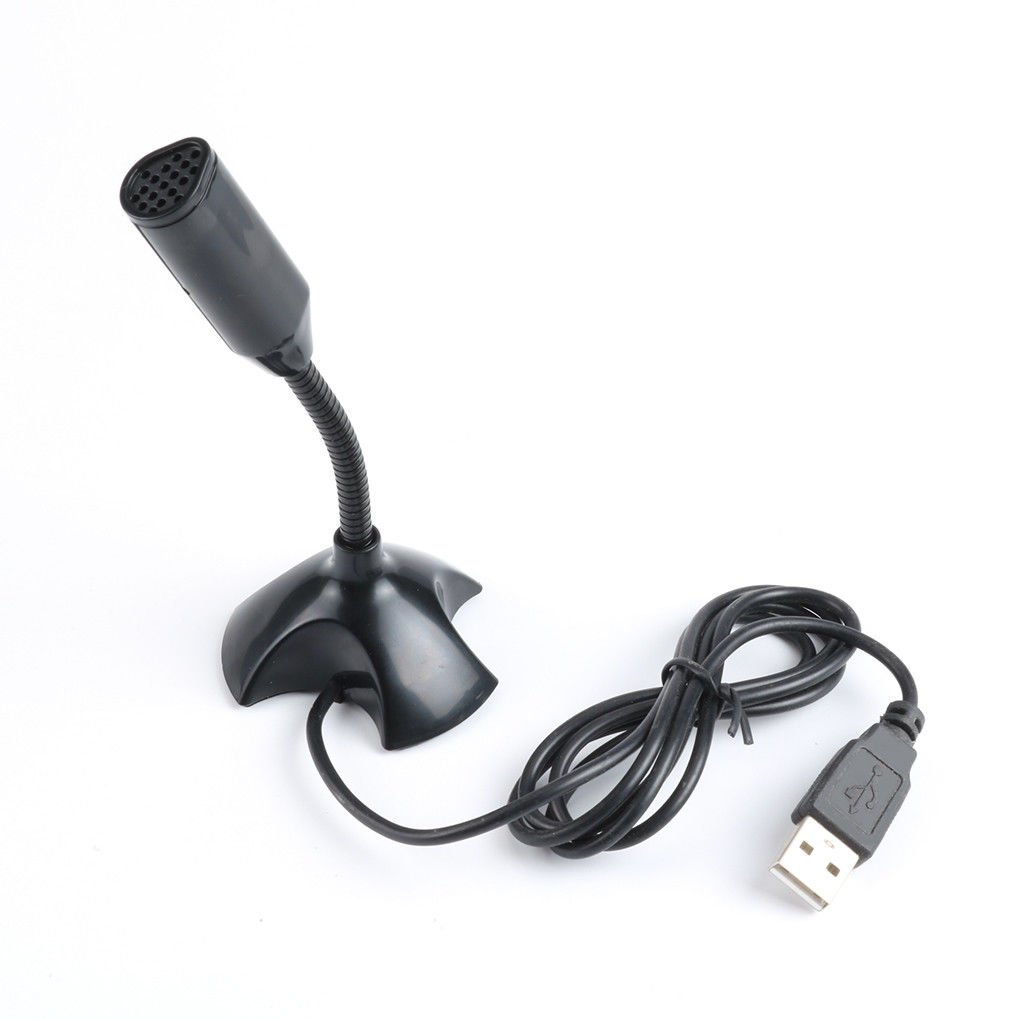 LipiWorld® USB Mini Mic Desktop Stereo Recording Flexible Microphone with USB Connector Stand for PC Laptop Notebook Skype Desktop Mac Speech Microphone - Image 2