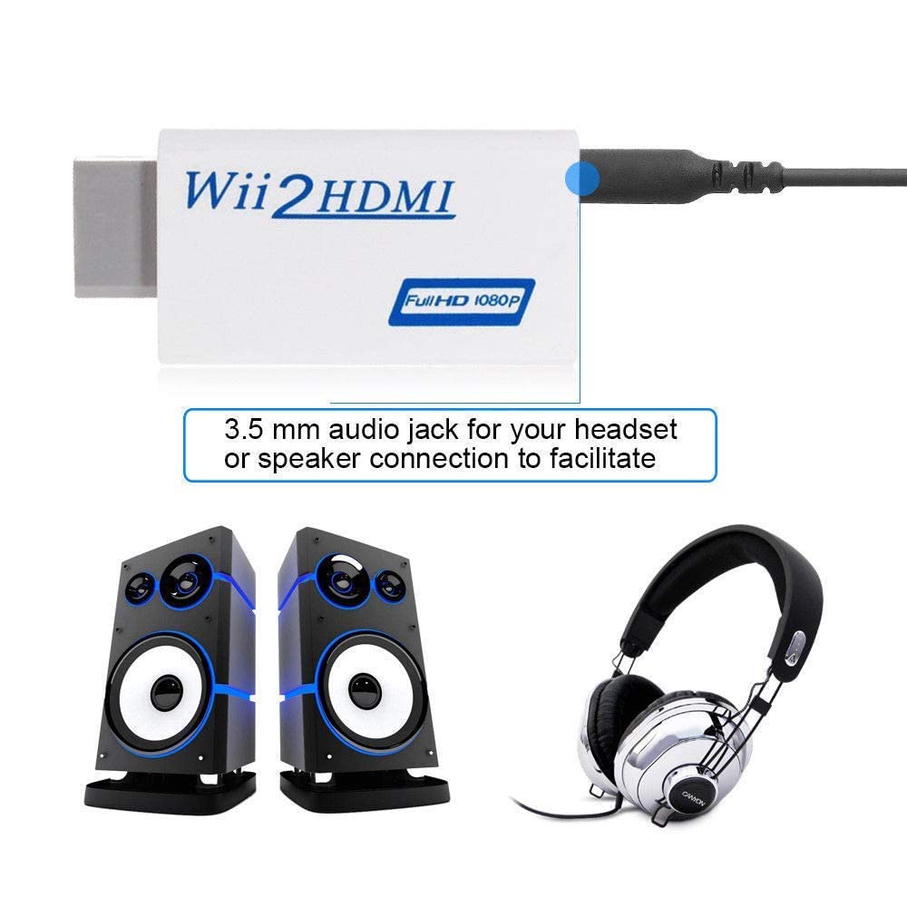 LipiWorld® Wii to HDMI 1080P Converter Wii2HDMI Adapter 3.5mm Audio Video Output Full HD 1080P Output - Image 4