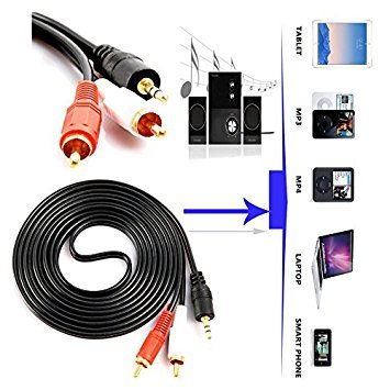 LipiWorld® 3.5 mm Stereo Audio to 2 RCA Cable 1.5 Meter-3.5mm Male to 2RCA Male - Image 2