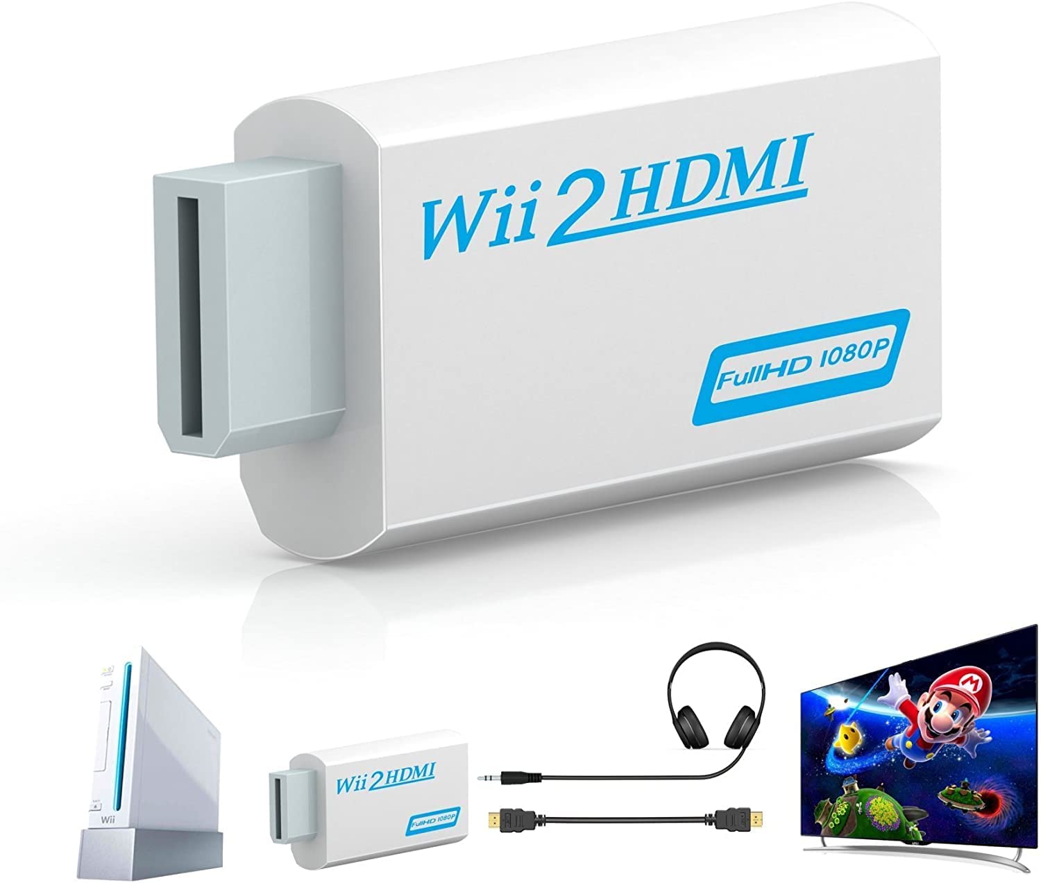 LipiWorld® Wii to HDMI 1080P Converter Wii2HDMI Adapter 3.5mm Audio Video Output Full HD 1080P Output - Image 8