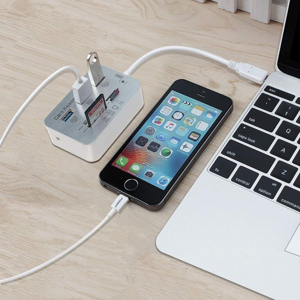 LipiWorld® 7in1 Type C USB 3.1 to USB 3.0 Hub MS M2 SD TF Card Reader Hub for MacBook Google Chromebook - Image 5