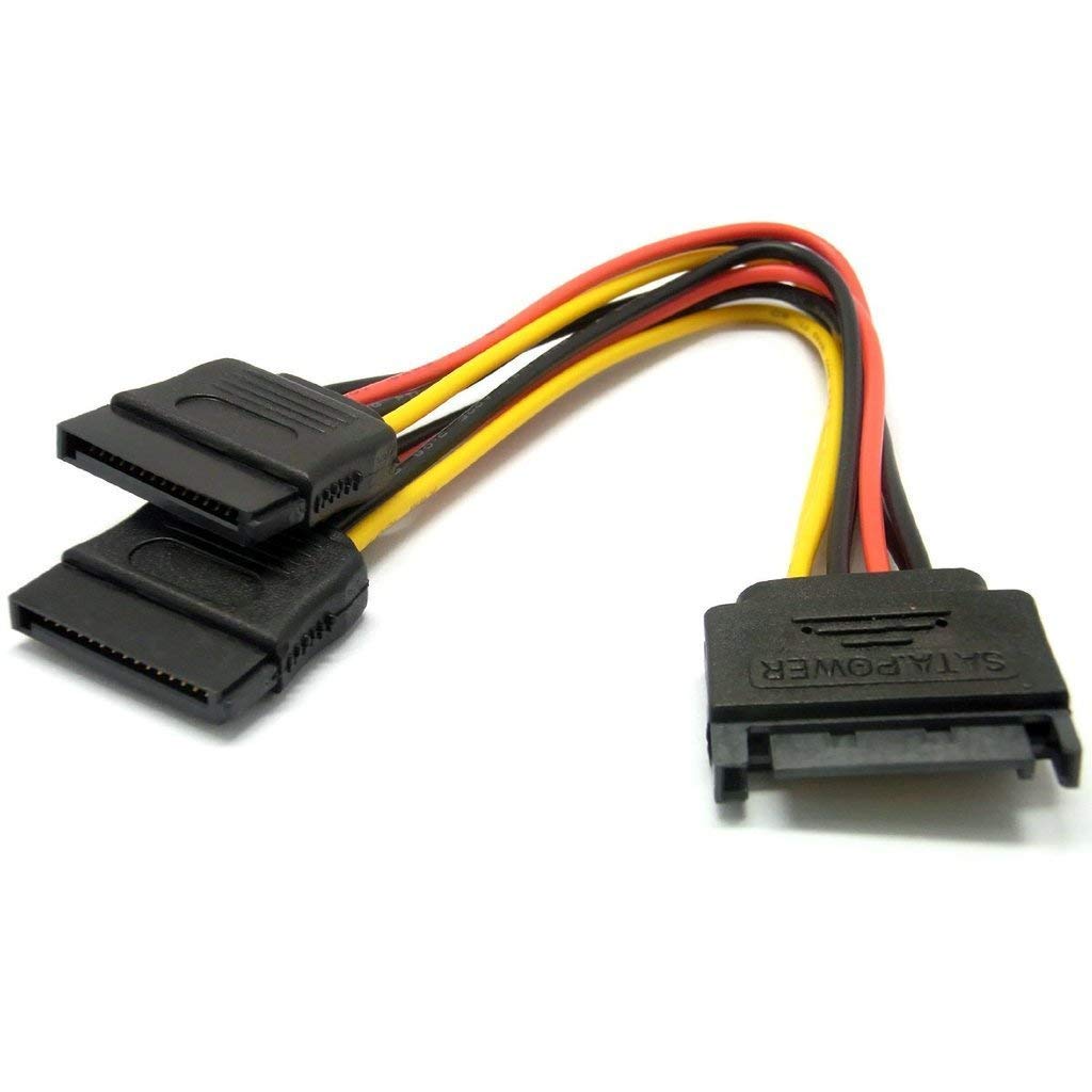 LipiWorld® SATA 15 Pin Male to 2 x 15 Pin Female Power Extension Y Splitter Cable Adapter (Pack Of 2) - Image 8