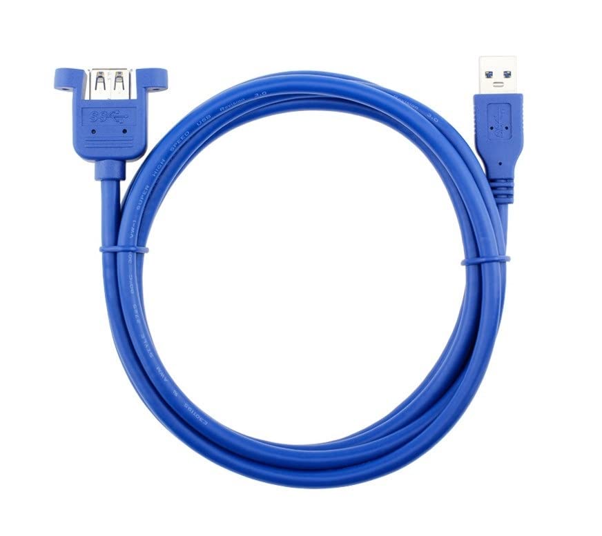 LipiWorld® Panel Mount USB Extension Cable USB 3.0 Male to Female Cable 30cm-Blue - Image 4