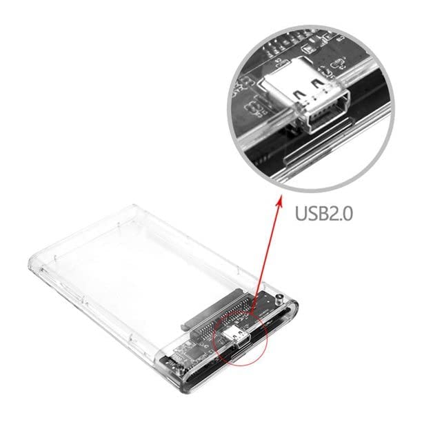 LipiWorld® 2.5 inch Transparent USB 2.0 External Hard Drive Enclosure 2.5 Inch Serial Port Sata Ssd Hard Drive Case (USB 2.0 Enclosure ) - Image 4