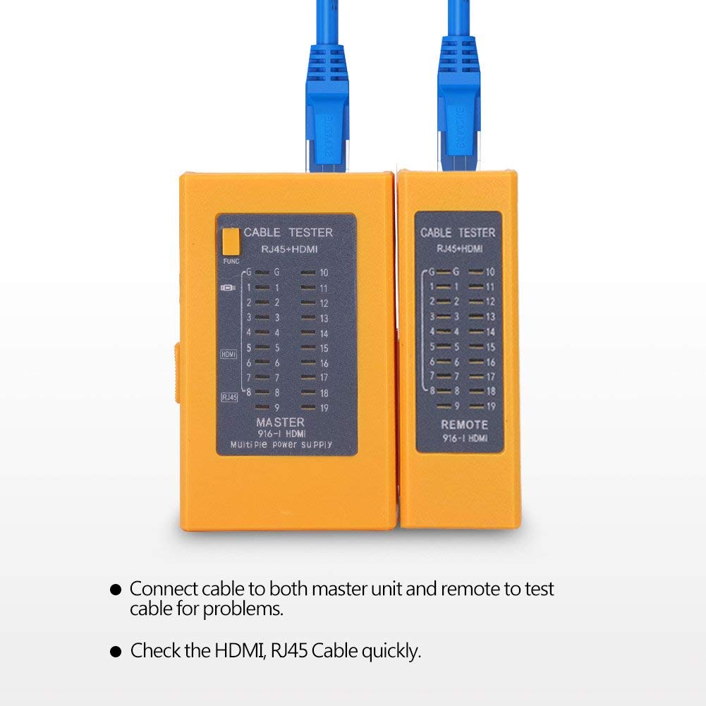 LipiWorld® 2in1 Cable Tester, HDMI High Definition Digital Cable Tester, RJ45 Network Cable Tester, HDMI & RJ45 Cable Continuity Checker LAN Cable Detector - Image 5