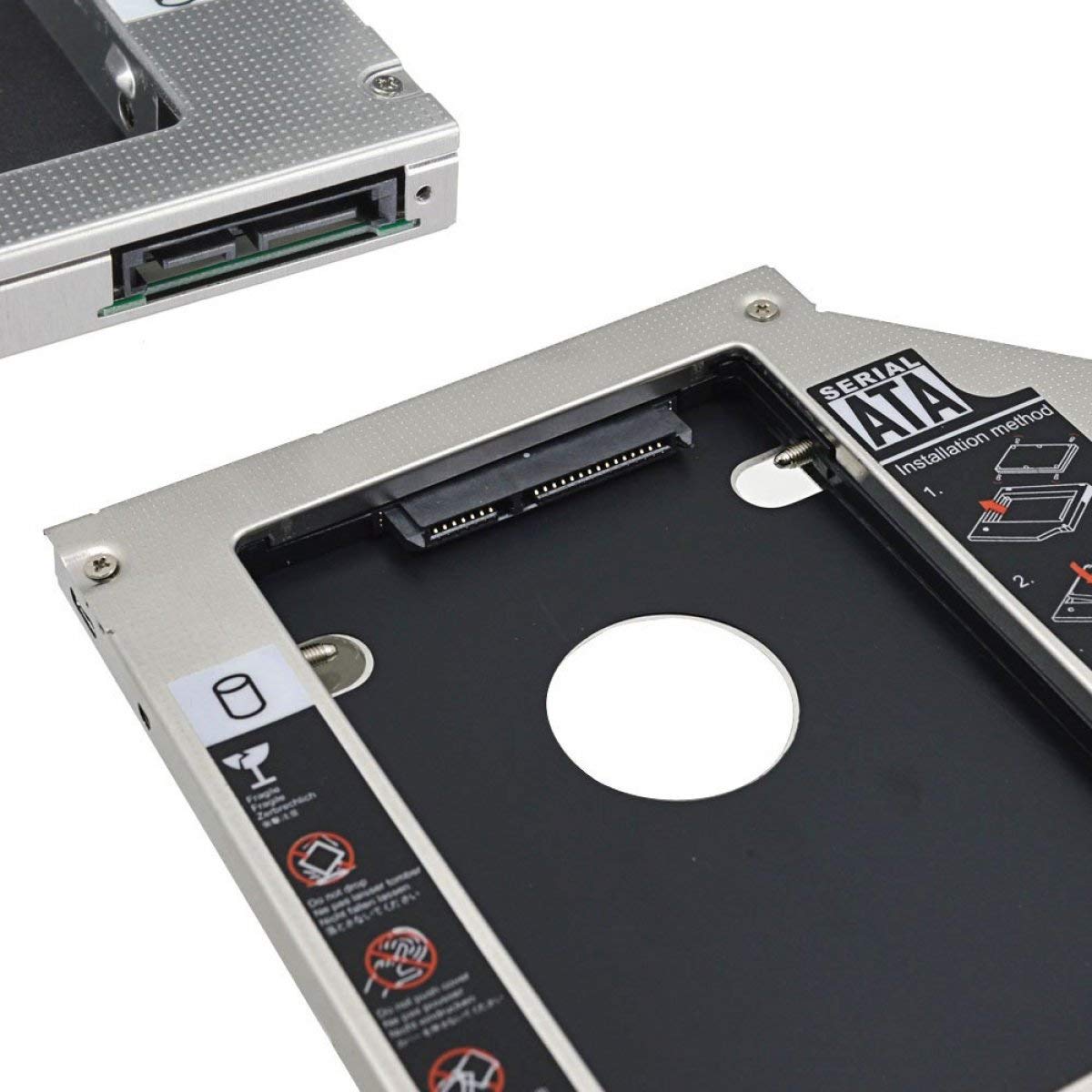LipiWorld® 9.5mm HDD Caddy SATA 2nd Optical Bay 2. 5'' Hard Drive HDD Caddy for 9.5 mm Universal CD/DVD-ROM to Expand Data Storage on All Laptops - Image 8