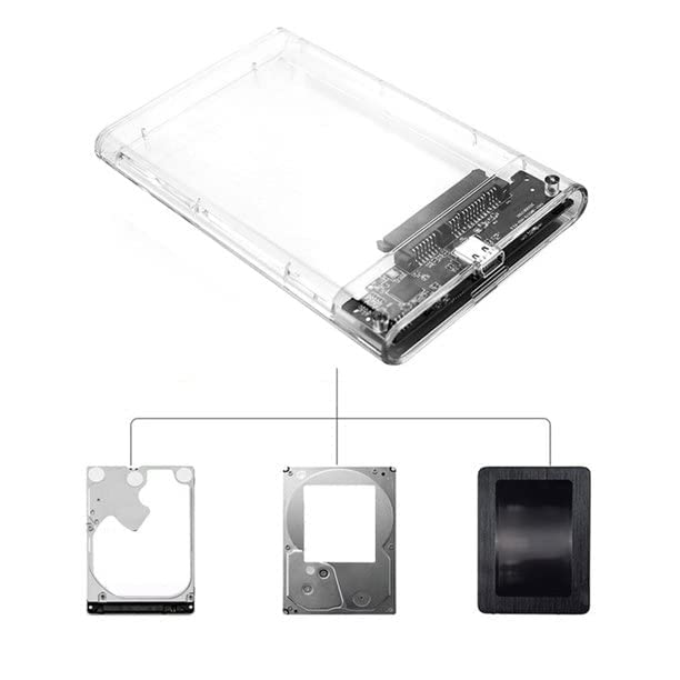 LipiWorld® 2.5 inch Transparent USB 2.0 External Hard Drive Enclosure 2.5 Inch Serial Port Sata Ssd Hard Drive Case (USB 2.0 Enclosure ) - Image 5