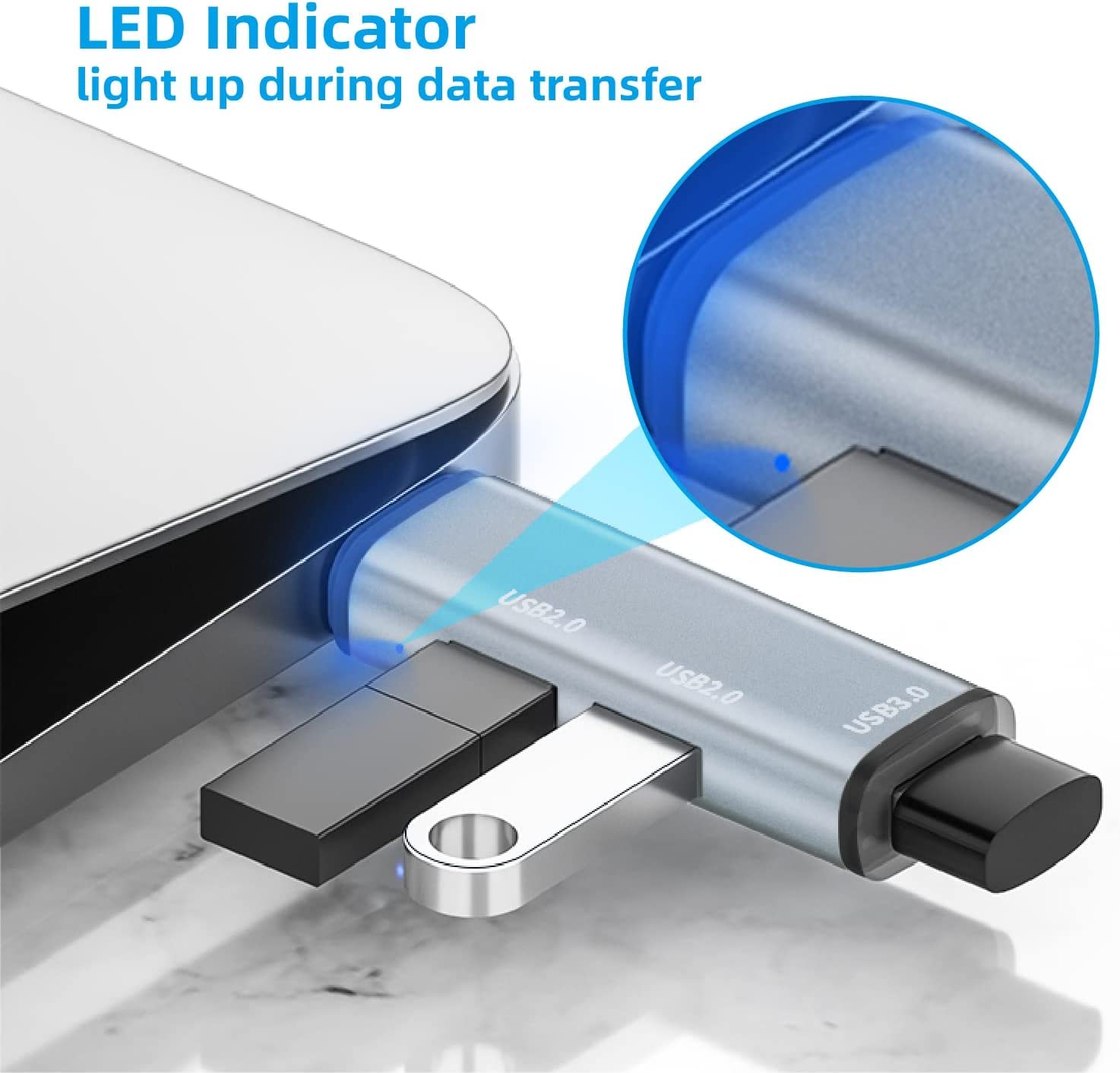 LipiWorld® 3in1 USB 3.0 to 2 X USB 2.0 & USB 3.0 Adapter USB Hub, 3-Port Hub USB Splitter, Extension High Speed Data Transfer Hub Compatible with Laptop/Computer etc (302A) - Image 5