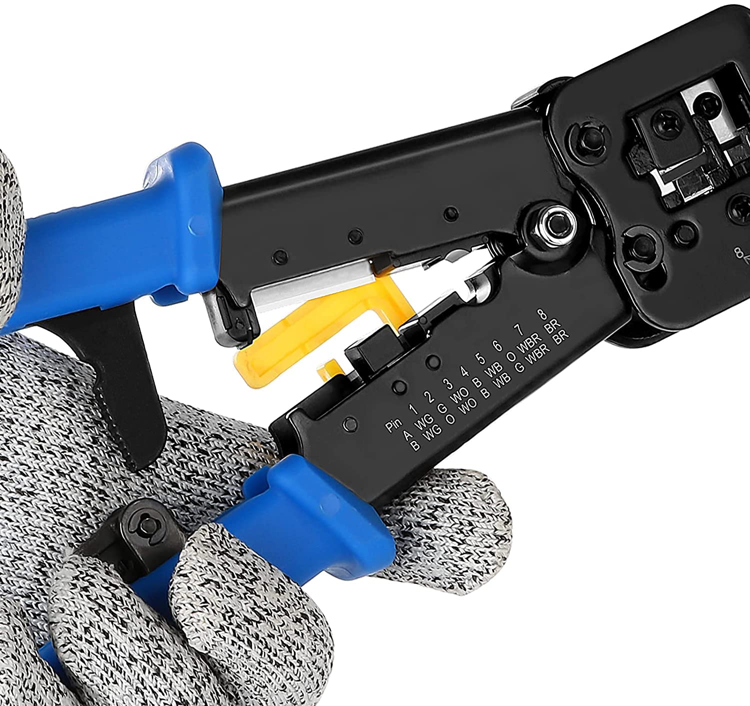 LipiWorld® Ethernet Network Hardware Tool Hand Network LAN rj45 Cable Crimper Pliers Multifunctional Network Repair Tool rj12 cat5 cat6 8p8c Cables Stripper(Avalable Color Network Electronic Tools) - Image 5