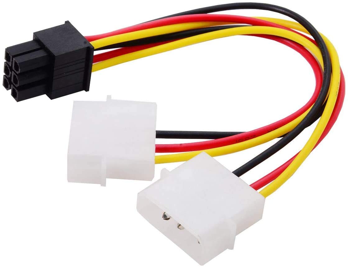 LipiWorld® 6 Pin PCI Express to Dual 4 Pin Molex LP4 Power Cable Adapter Video Graphics Card Power Cable (Dual 4Pin to 6Pin Pack-1) - Image 8
