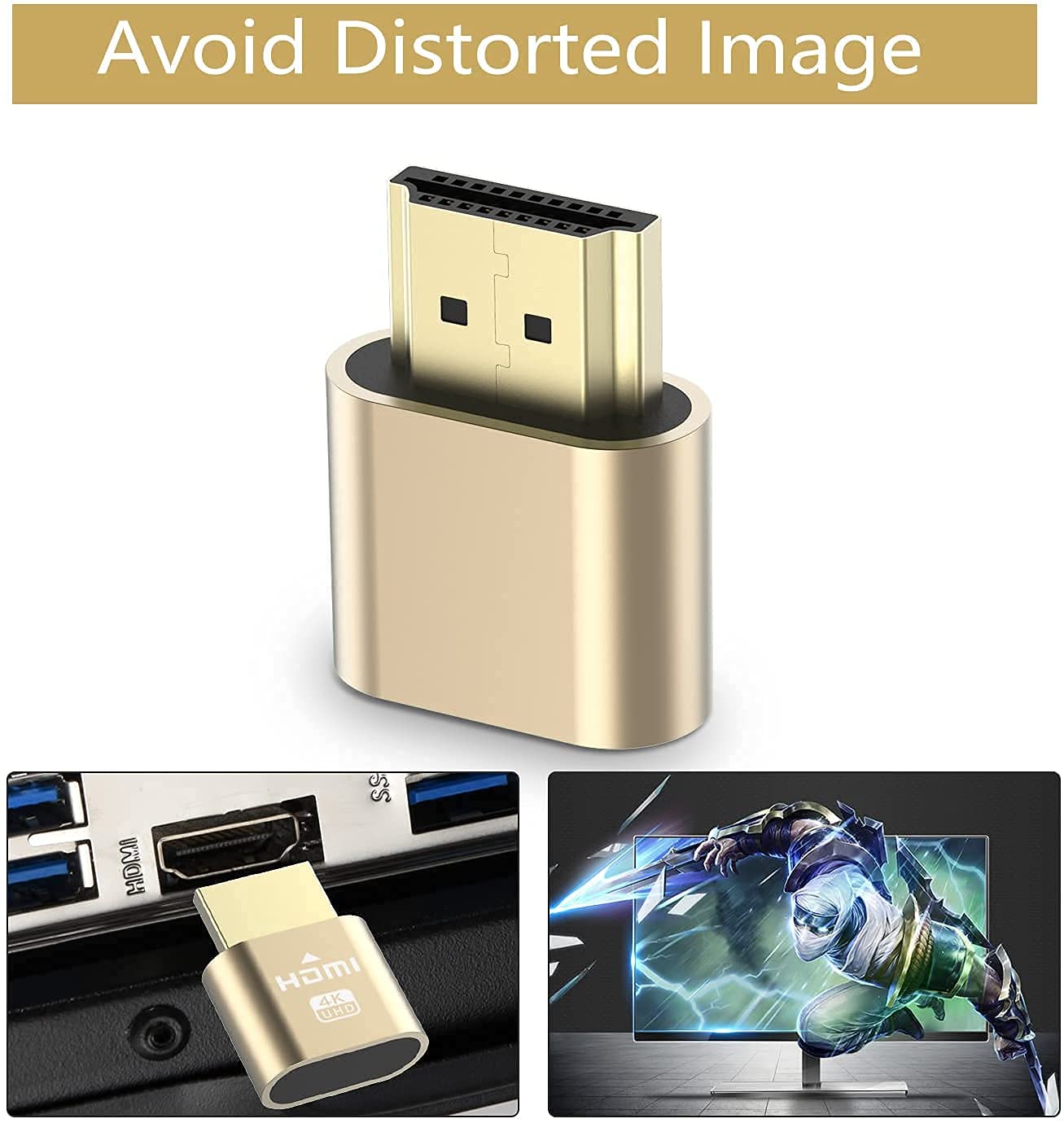 LipiWorld® HDMI 4K Dummy Plug, High Resolution Headless Virtual Monitor Display Adapter, Supports up to 3840x2160@60Hz (Pack of 1 HDMI Dummy Plug) - Image 6