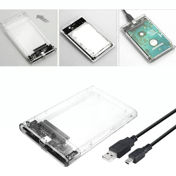 LipiWorld® 2.5 inch Transparent USB 2.0 External Hard Drive Enclosure 2.5 Inch Serial Port Sata Ssd Hard Drive Case (USB 2.0 Enclosure ) - Image 6