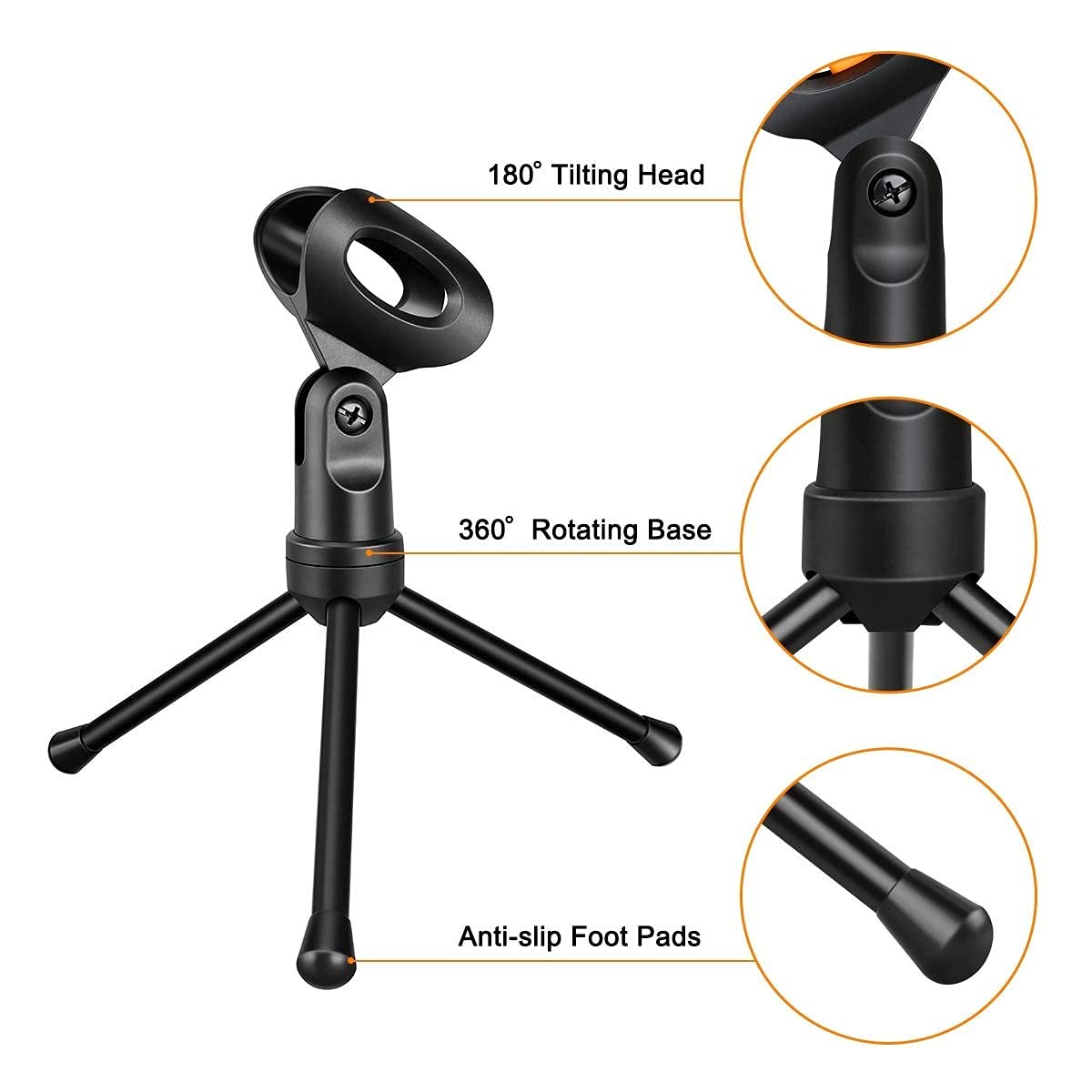 LipiWorld® 3.5mm AUX Condenser Microphone with Stand & 2in1 Splitter for YouTube Video, Singing Over Internet, QQ, MSN, Skype, Recording (Audio Jack with Microphone White) - Image 5