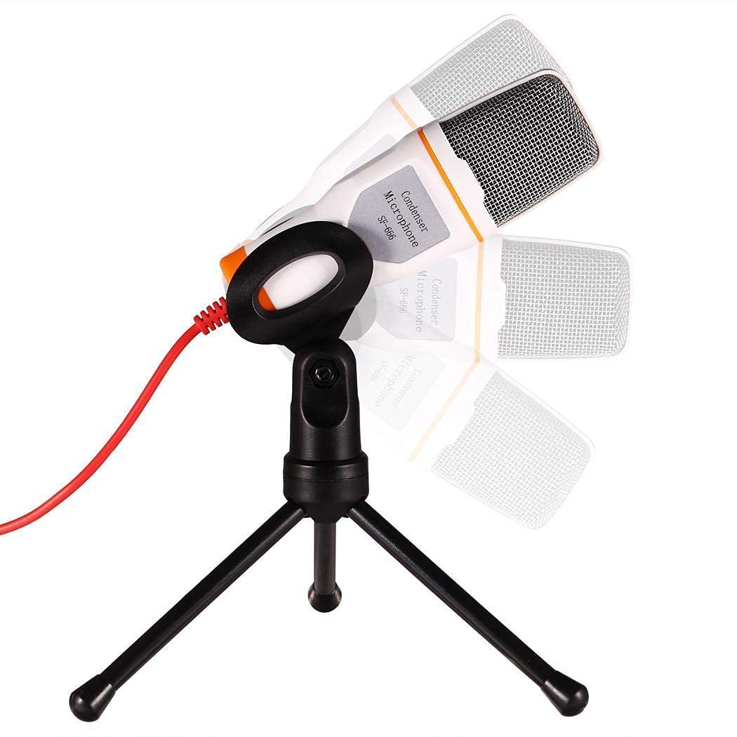 LipiWorld® 3.5mm AUX Condenser Microphone with Stand & 2in1 Splitter for YouTube Video, Singing Over Internet, QQ, MSN, Skype, Recording (Audio Jack with Microphone White) - Image 6