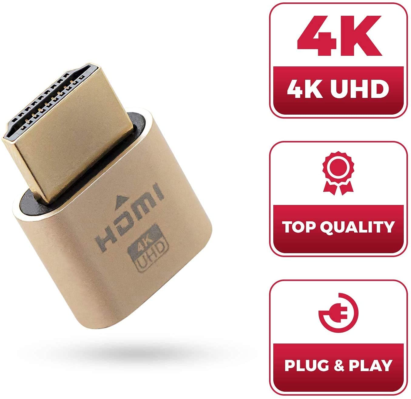LipiWorld® HDMI 4K Dummy Plug, High Resolution Headless Virtual Monitor Display Adapter, Supports up to 3840x2160@60Hz (Pack of 1 HDMI Dummy Plug) - Image 7