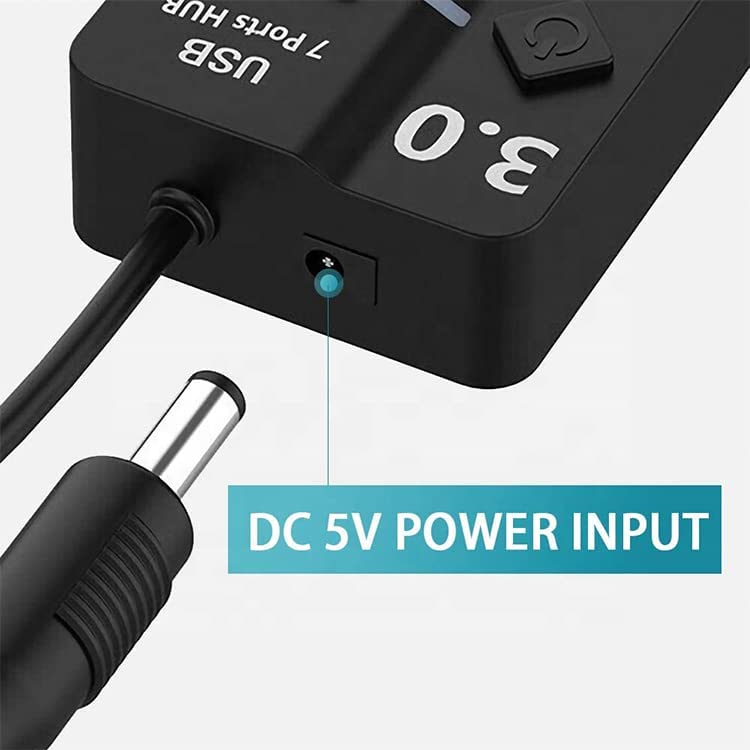 LipiWorld® 7 Port 7Switch USB Hub 3.0 USB Data Hub Splitter 7-Port Hub with Individual Power Switches and Lights High Speed Extension Hub Cable Length - 30CM - Image 7