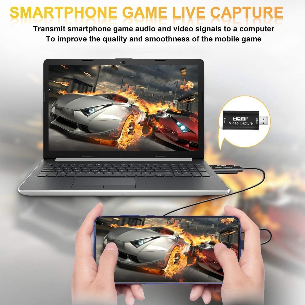 LipiWorld® Game Capture Cards Audio Video Capture Cards 1080P HDMI to USB Record to DSLR Camcorder Action Cam,Computer for Gaming, Streaming, Teaching, Video Conference or Live Broadcasting - USB 2.0 - Image 4
