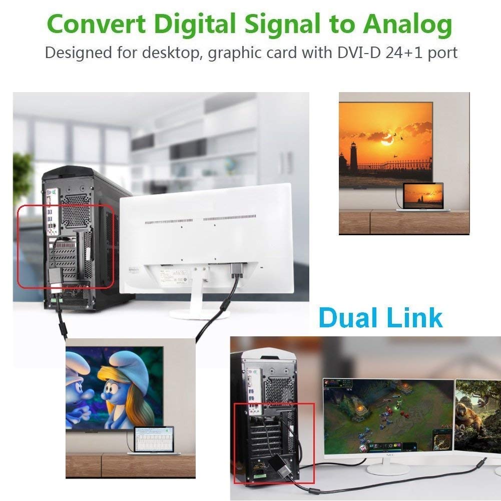 LipiWorld® DVI-D to VGA Active CONVERTOR Adapter - Suitable for Connecting Latest Graphic Cards (DVI-D to VGA) - Image 9