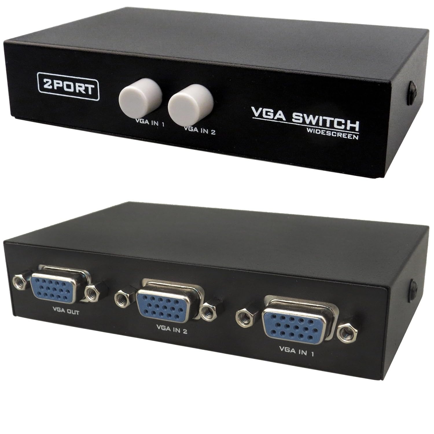 LipiWorld® 2 Port Manual VGA Switch Splitter Connect Two Computers to One Display or One Computer to Two Monitors (2 in 1 Out) VGA Splitter Switch - Image 5