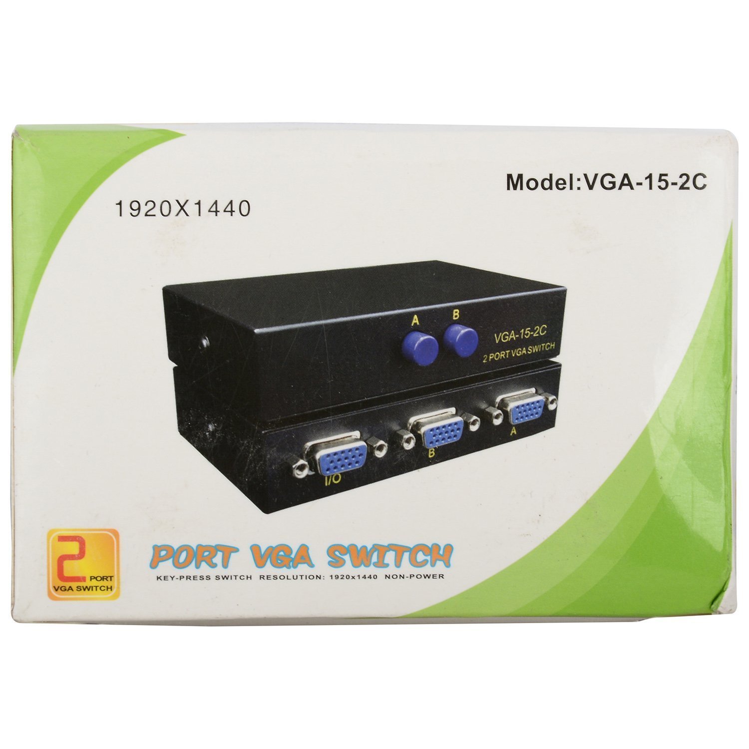 LipiWorld® 2 Port Manual VGA Switch Splitter Connect Two Computers to One Display or One Computer to Two Monitors (2 in 1 Out) VGA Splitter Switch - Image 6