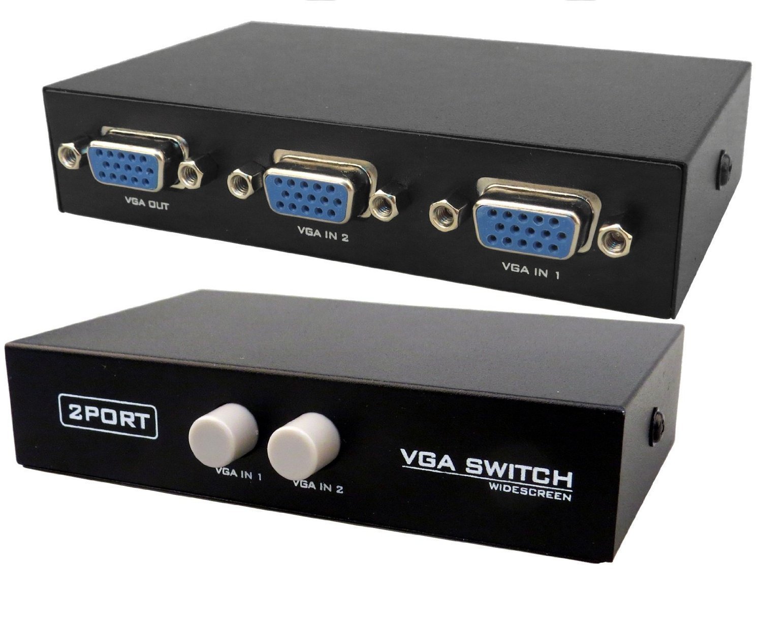 LipiWorld® 2 Port Manual VGA Switch Splitter Connect Two Computers to One Display or One Computer to Two Monitors (2 in 1 Out) VGA Splitter Switch - Image 7
