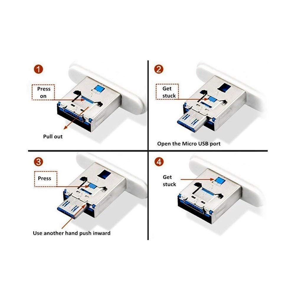LipiWorld® 4in1 OTG Card Reader Lightning Type C Micro USB USB Card Reader Like Iflash Idisk for Micro USB SDHC Lightning Flash Drive - Image 7